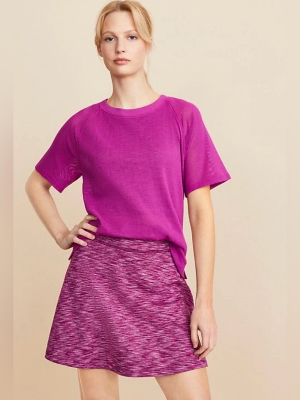 Loft Lou & Grey Spacedye Softsculpt Purple Mini Skort